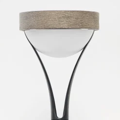 Tyble LED tafellamp op zonne-energie, zwart/teak, 2.700 K, 200 lm