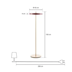UMAGE Asteria Floor LED vloerlamp robijnrood