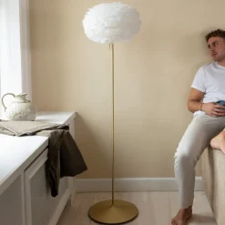 UMAGE Eos vloerlamp medium messing/wit