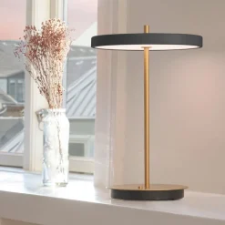 UMAGE LED oplaadbare tafellamp Asteria Move antraciet/messing 31cm
