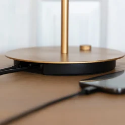 UMAGE LED tafellamp Asteria Table, USB, robijnrood/messing