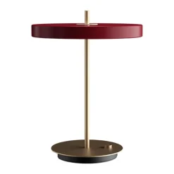 UMAGE LED tafellamp Asteria Table, USB, robijnrood/messing