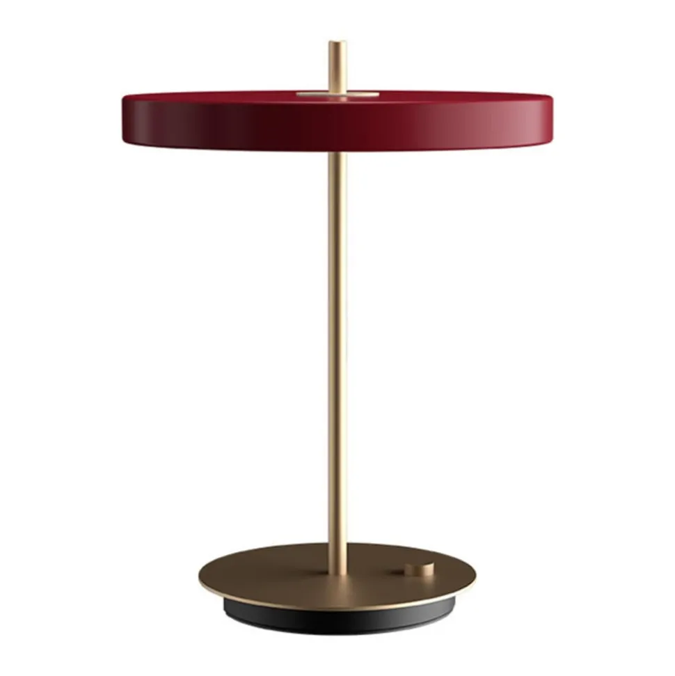 UMAGE LED tafellamp Asteria Table, USB, robijnrood/messing