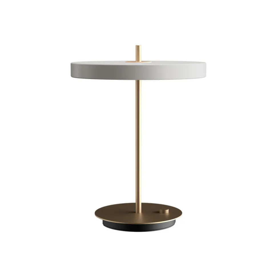 UMAGE LED tafellamp Asteria Table, USB, lichtgrijs/messing