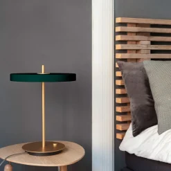 UMAGE LED tafellamp Asteria Table, USB, bosgroen/messing