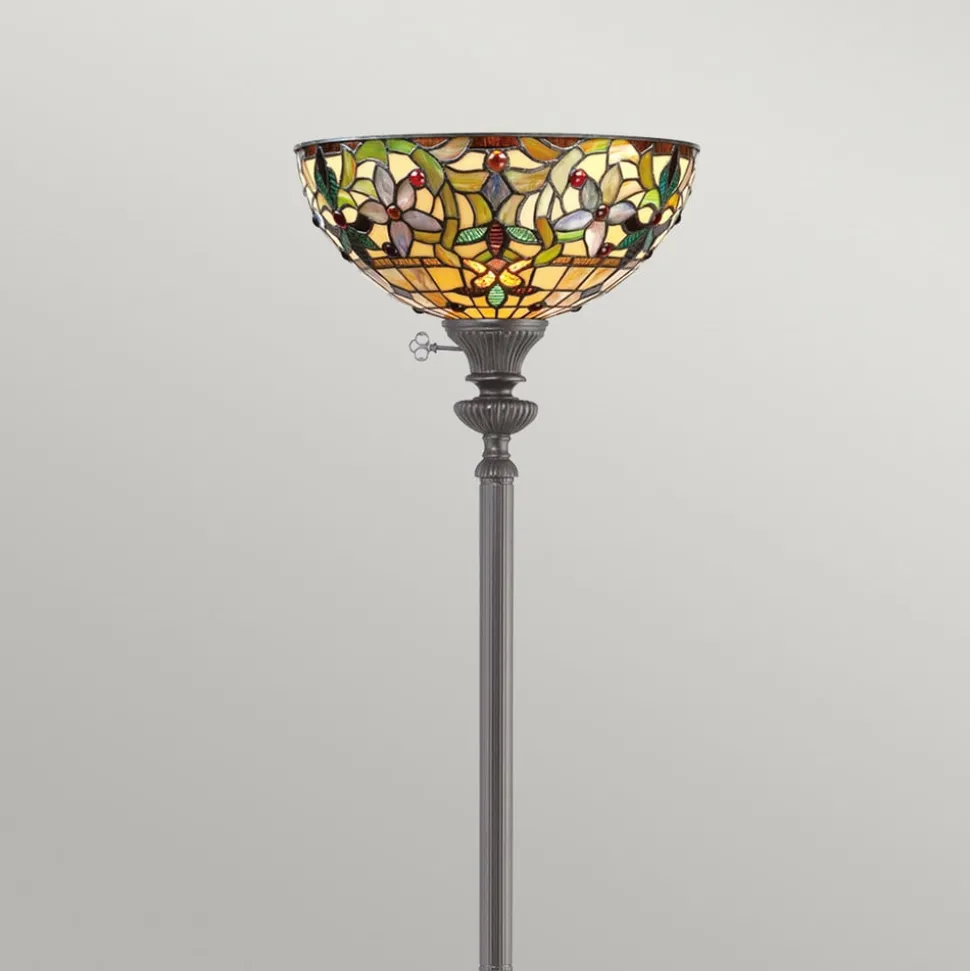 Uplighter Kami met kap in Tiffany-design