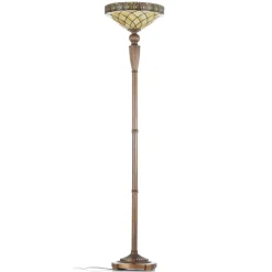 Uplighter vloerlamp Diamond in Tiffany-stijl