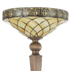 Uplighter vloerlamp Diamond in Tiffany-stijl