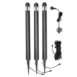 Veelzijdige set van 3 LED tuinpadverlichting Amalfi
