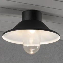 Vega LED plafondlamp, buiten, zwart, Ø 30 cm