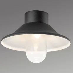 Vega LED plafondlamp, buiten, zwart, Ø 30 cm