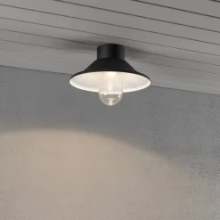 Vega LED plafondlamp, buiten, zwart, Ø 30 cm