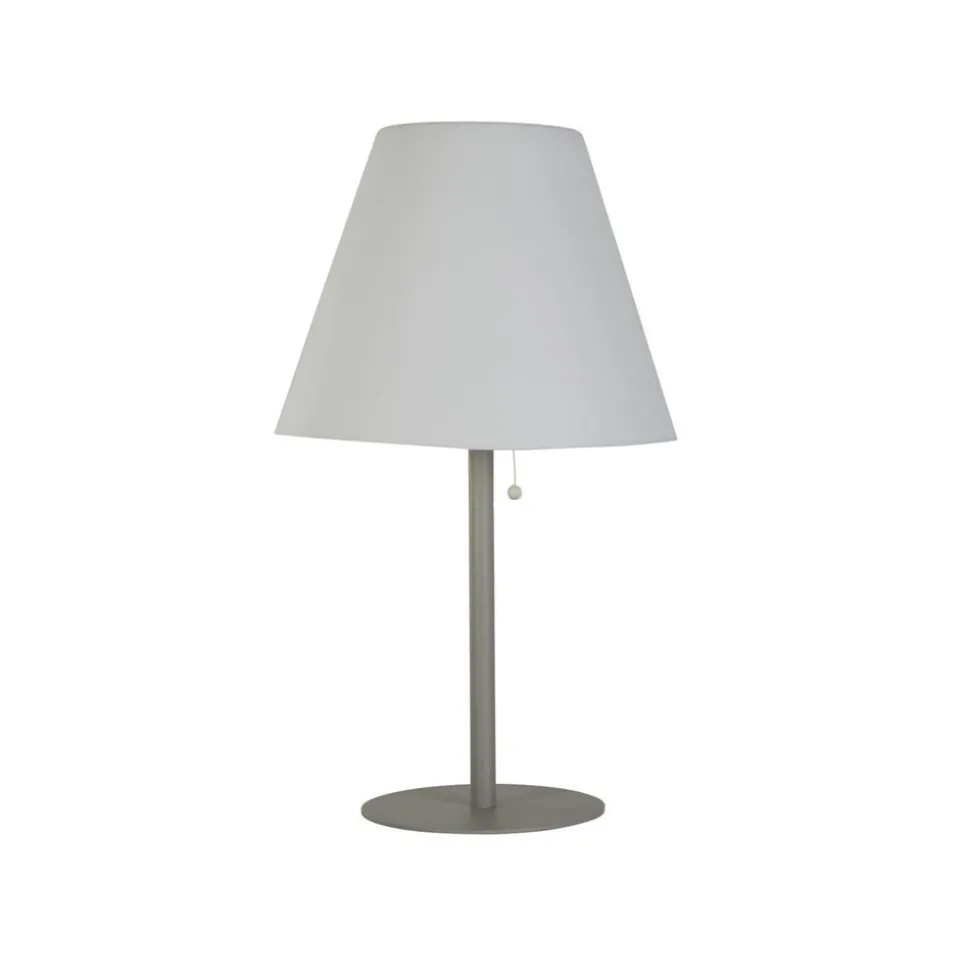 Venice I LED tafellamp op zonne-energie, IP44, wit/zilver
