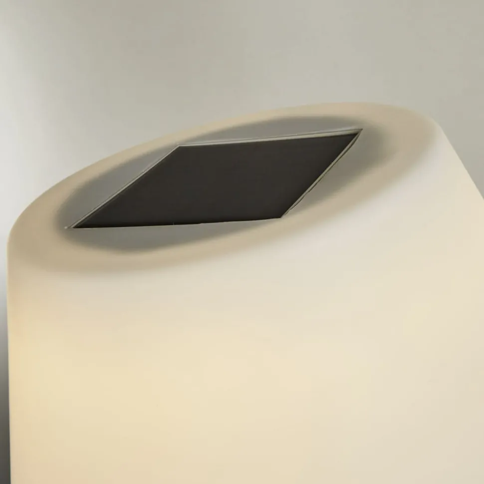 Venice I LED tafellamp op zonne-energie, IP44, wit/zilver