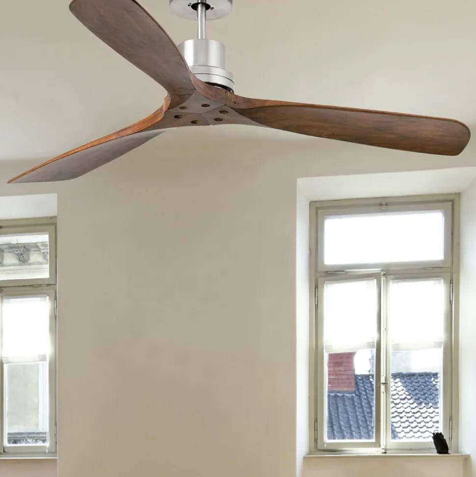 Ventilator Lantau afstandsbediening walnoot/staal