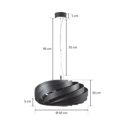 Vento hanglamp, zwart, Ø 60 cm, metaal, E27