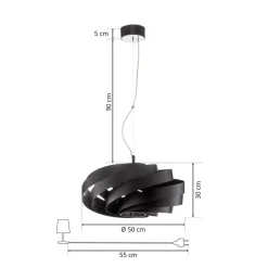Vento hanglamp, zwart, Ø 50 cm, metaal, E27