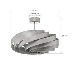 Vento plafondlamp, aluminiumkleurig, Ø 60 cm, metaal