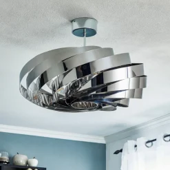 Vento plafondlamp, chroom-nikkelkleurig, Ø 60 cm, metaal
