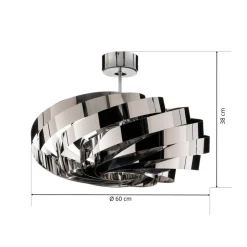 Vento plafondlamp, chroom-nikkelkleurig, Ø 60 cm, metaal