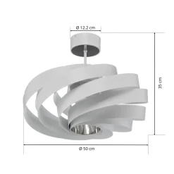 Vento plafondlamp, wit, metaal, Ø 50 cm