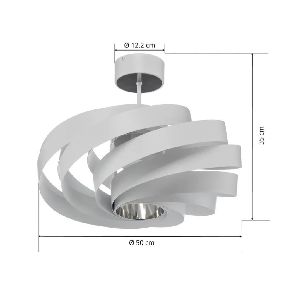 Vento plafondlamp, wit, metaal, Ø 50 cm
