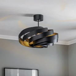 Vento plafondlamp, zwart, Ø 50 cm, metaal, E27