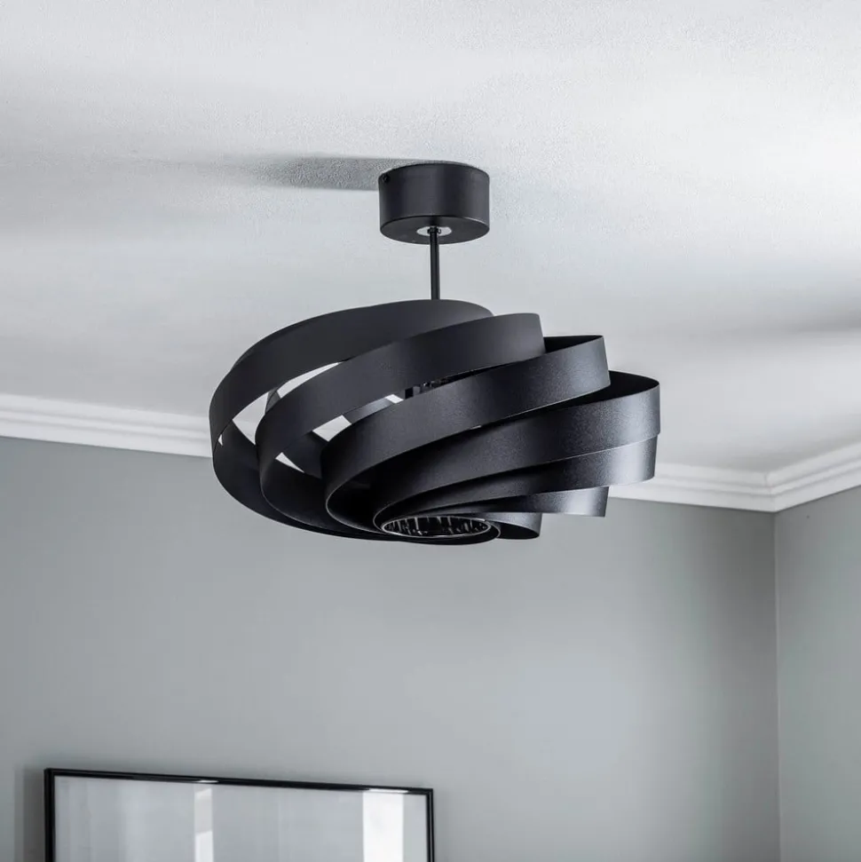 Vento plafondlamp, zwart, Ø 50 cm, metaal, E27