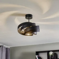 Vento plafondlamp, zwart, Ø 40 cm, metaal, E27