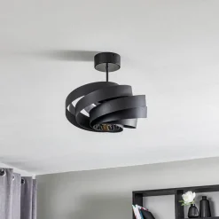 Vento plafondlamp, zwart, Ø 40 cm, metaal, E27