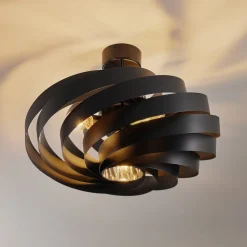 Vento plafondlamp, zwart, Ø 60 cm, metaal, E27
