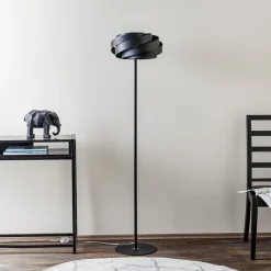 Vento vloerlamp, zwart, metaal, E27, Ø 40 cm