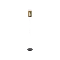 Ventotto vloerlamp, zwart/goud, hoogte 165 cm, metaal/glas