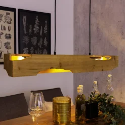 Venus hanglamp, bruin, lengte 100 cm, 4-lamps, hout