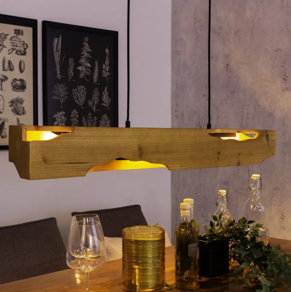 Venus hanglamp, bruin, lengte 100 cm, 4-lamps, hout