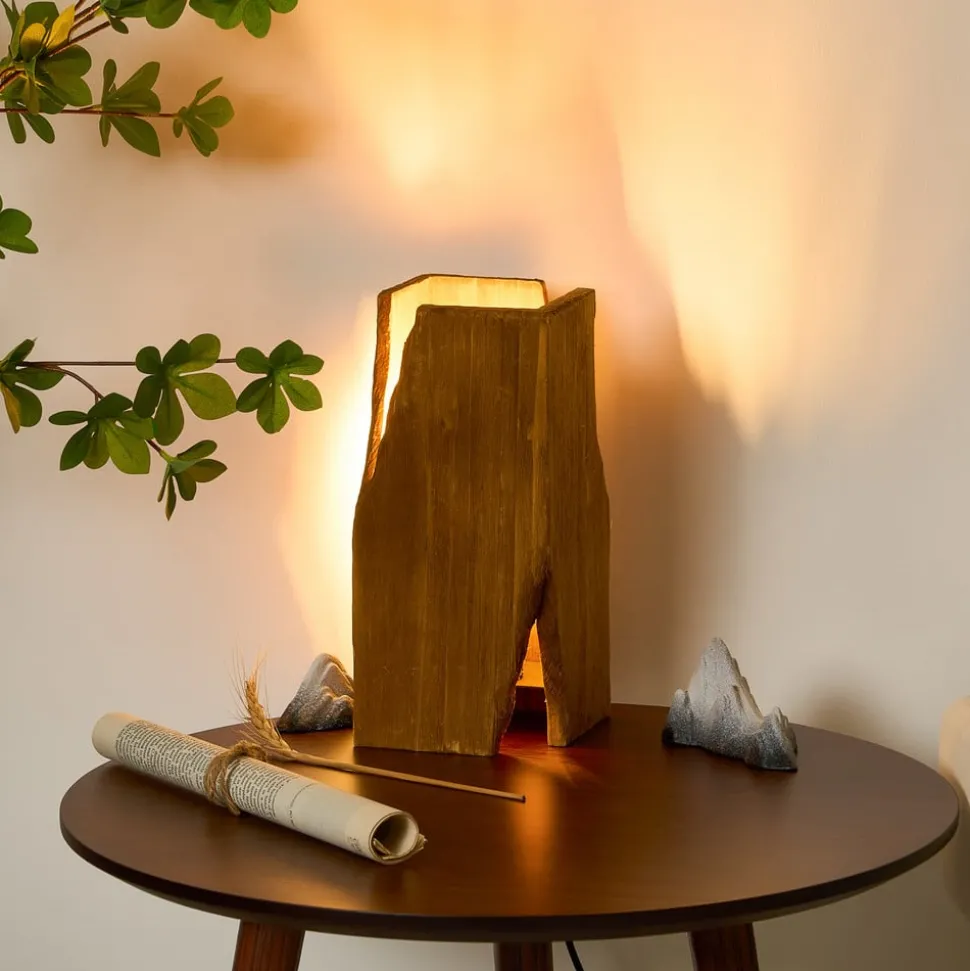 Venus tafellamp, bruin, hoogte 25 cm, hout