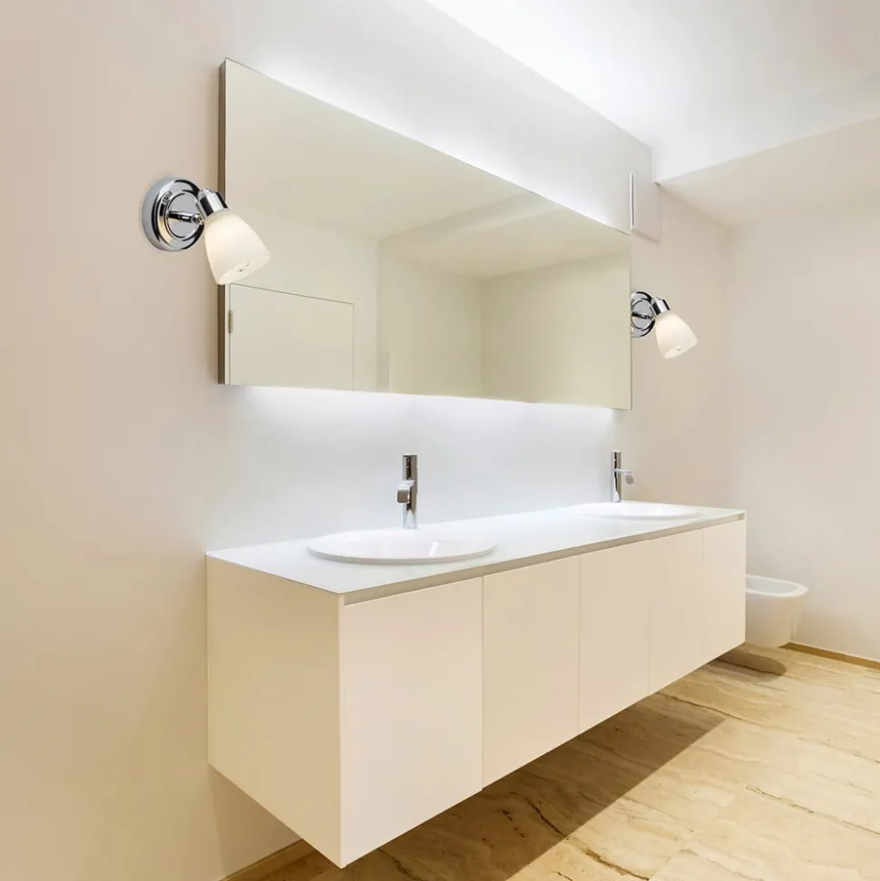 Verchroomde wandlamp Kensington met IP44