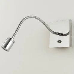 Verchroomde wandleeslamp Berfin, LED