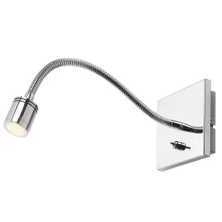 Verchroomde wandleeslamp Berfin, LED