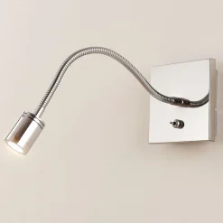 Verchroomde wandleeslamp Berfin, LED