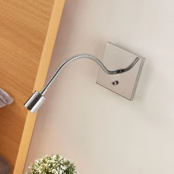 Verchroomde wandleeslamp Berfin, LED