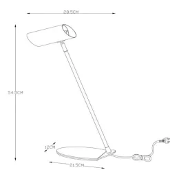 Verfijnde bureaulamp Hester, zwart