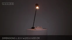 Verfijnde bureaulamp Hester, zwart