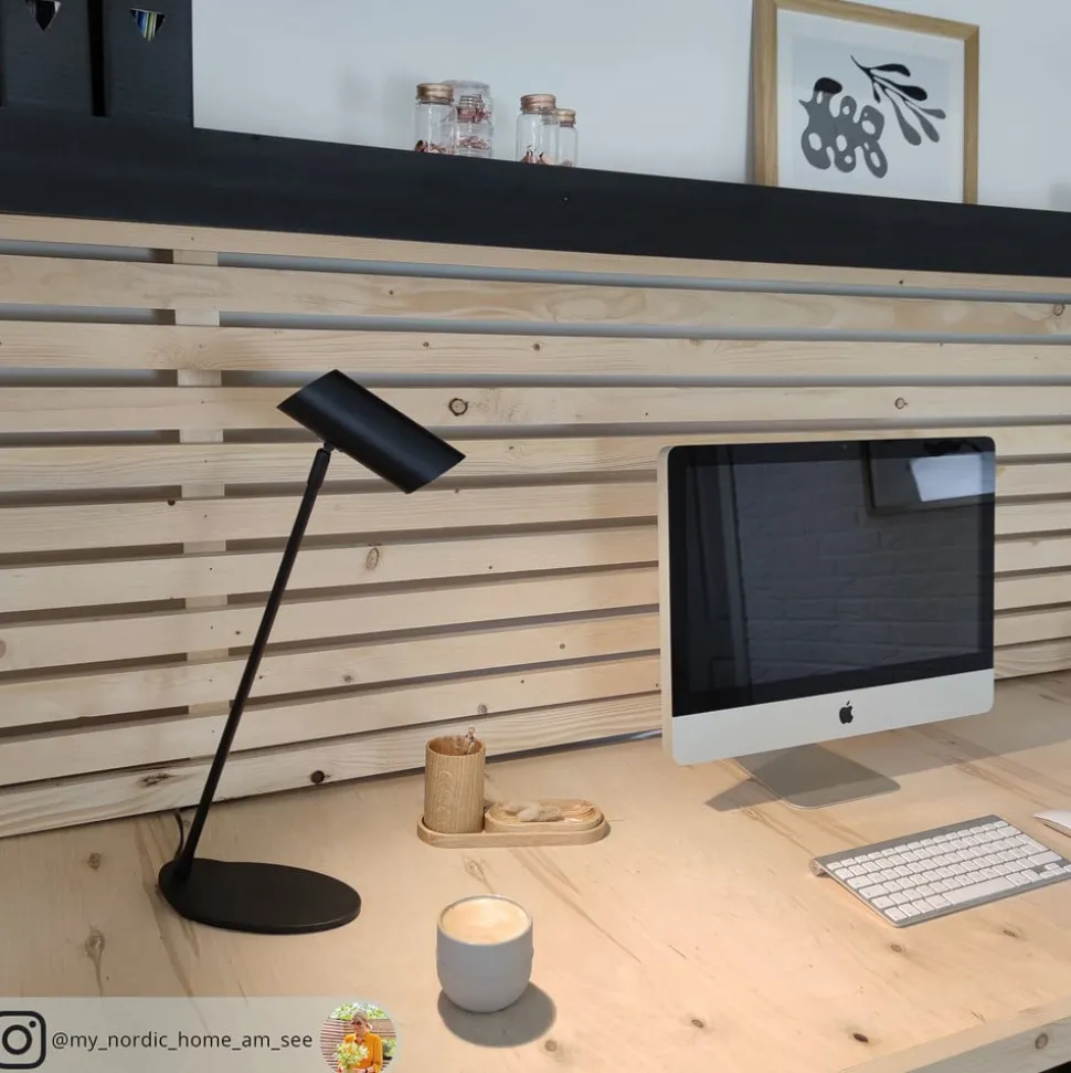 Verfijnde bureaulamp Hester, zwart