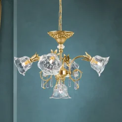 Vergulde kroonluchter KAISA, 5-lichts