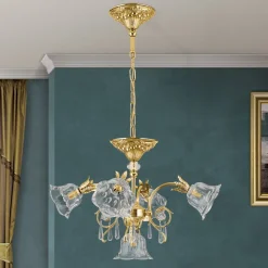 Vergulde kroonluchter KAISA, 5-lichts