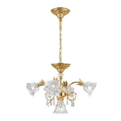 Vergulde kroonluchter KAISA, 5-lichts