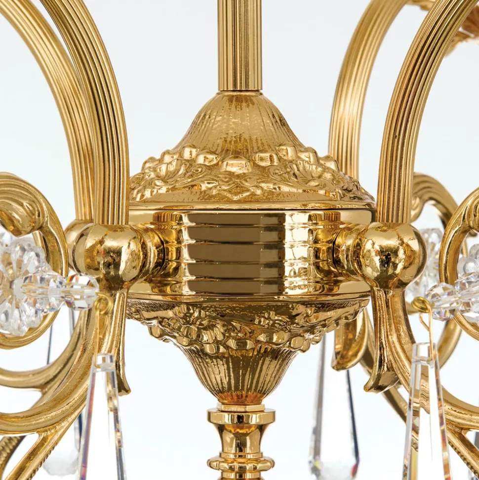 Vergulde kroonluchter KAISA, 5-lichts