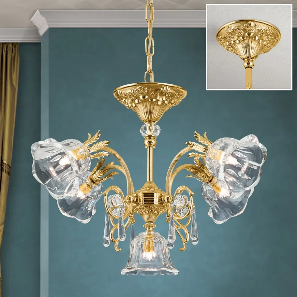 Vergulde kroonluchter KAISA, 5-lichts