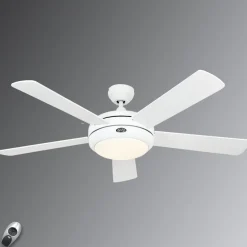 Verlichte plafondventilator Titanium wit